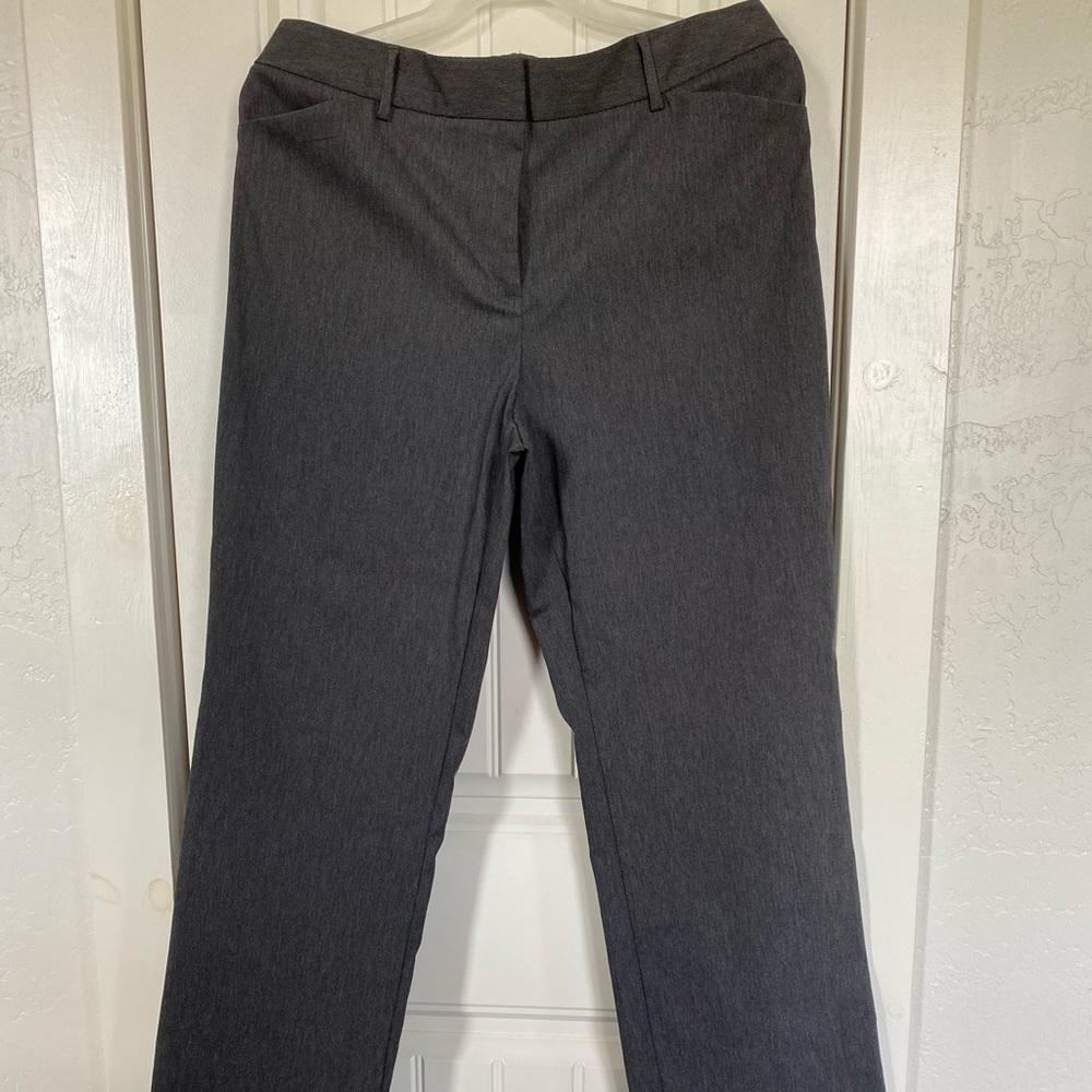 Dark heather gray straight leg slacks